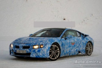 Тест BMW i8 в зимних условиях попал в объектив шпионской фотокамеры BMW BMW i Все BMW i