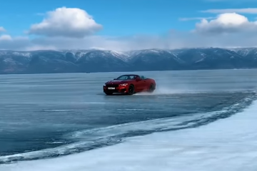 Дрифт на BMW M850i xDrive на замершем озере Байкал, скорость 200 км/час BMW M серия Все BMW M